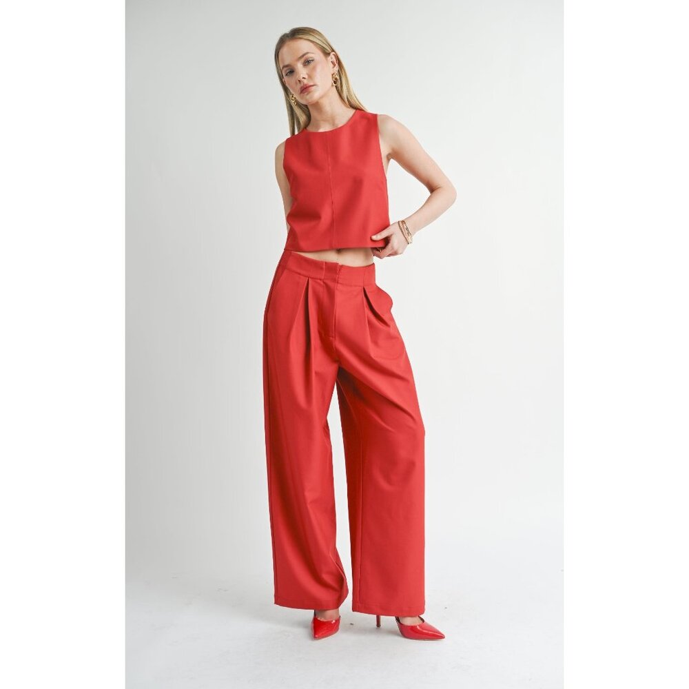 Take Action Pleated Wide Leg Pant